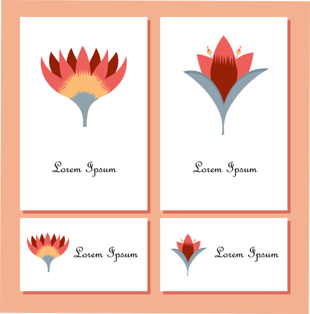 花设计的婚礼邀请卡模板图片下载