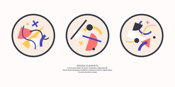 抽象元素在复古风格的模板图片下载