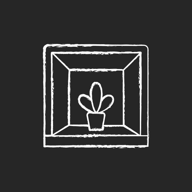 花园窗户粉笔白色图标上的黑色图片下载