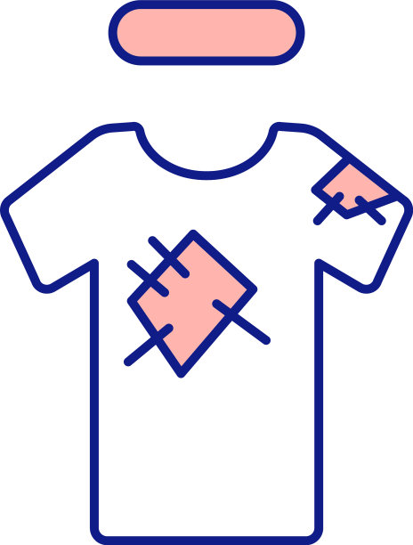 撕裂补丁t恤粉红色RGB颜色图标图片下载