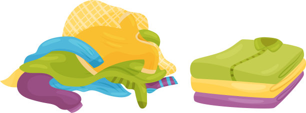 把脏衣服叠好，整齐地叠干净图片下载