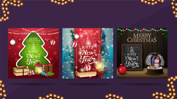 圣诞广场上的问候横幅图片下载