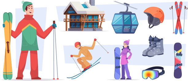 滑雪胜地圣诞冬季村雪图片下载