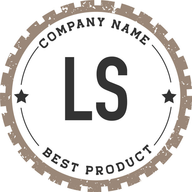 LS字母齿轮复古logo概念图片下载