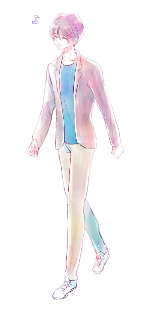 一个人兴奋地走着图片下载