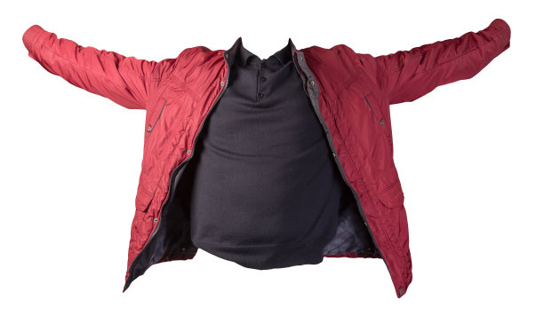 夹克和毛衣孤立在白色背景上图片下载