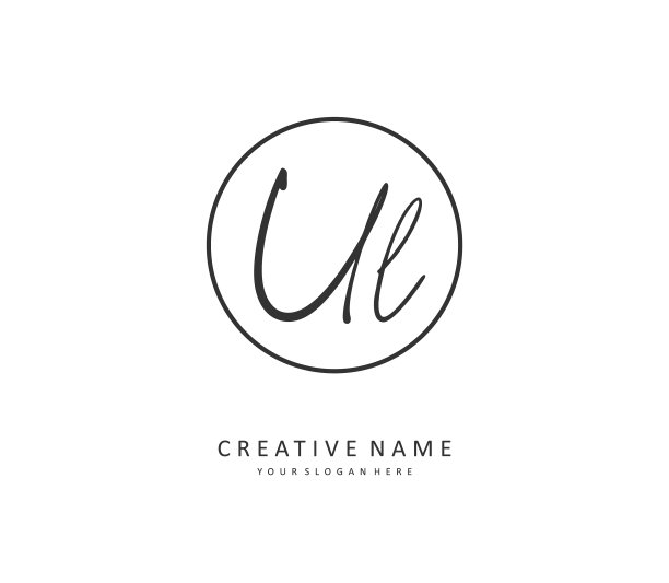 Ul首字母手写和签名标志图片下载