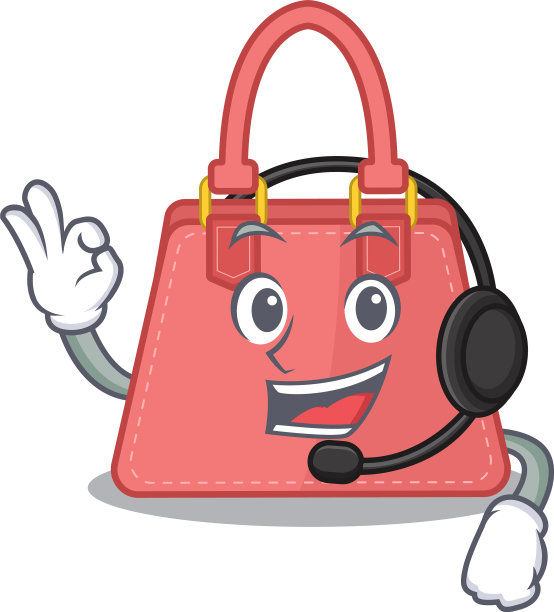 一个令人惊叹的女性手袋吉祥物人物概念图片下载