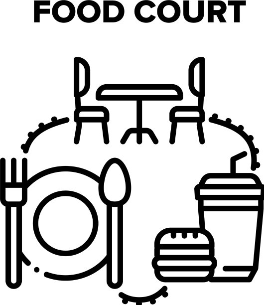 美食广场咖啡厅黑图片下载