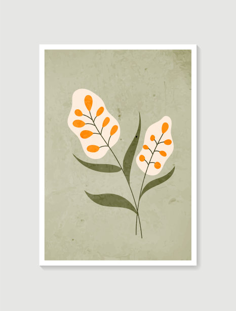 色彩柔和的当代艺术海报图片下载