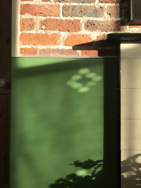 绿色的墙和阴影。图片下载