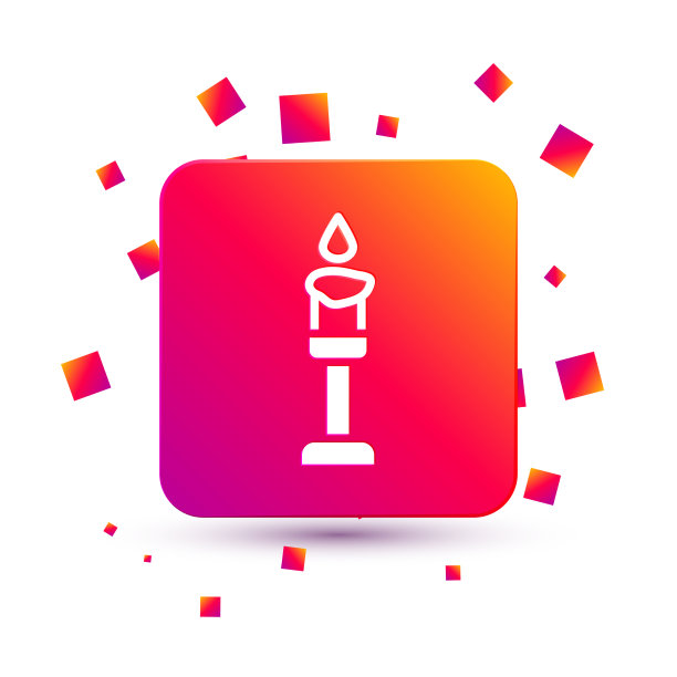 白色燃烧的蜡烛图标孤立在白色图片下载