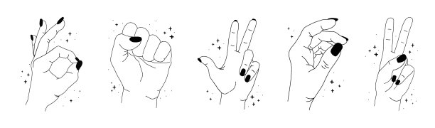 剪影女魔术手与星星图片下载