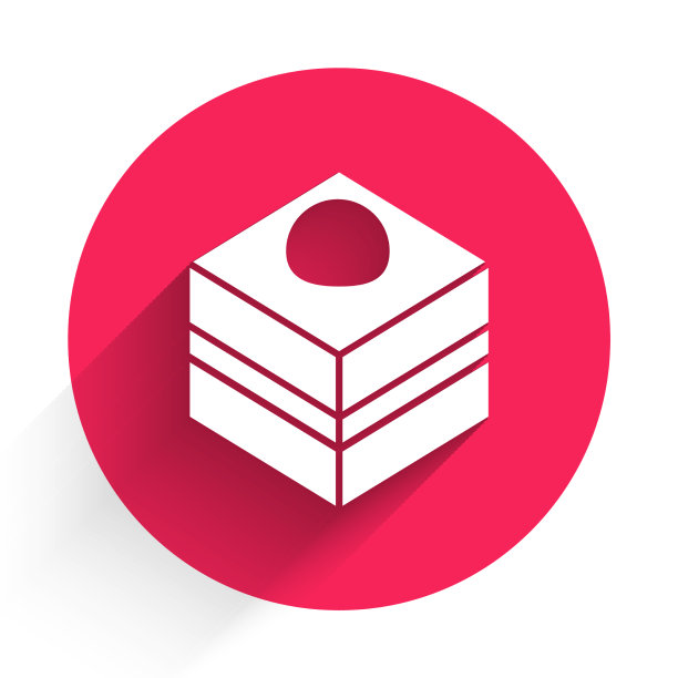 白色布朗尼巧克力蛋糕图标与隔离图片下载