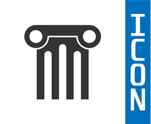 灰色古柱图标孤立在白色图片下载