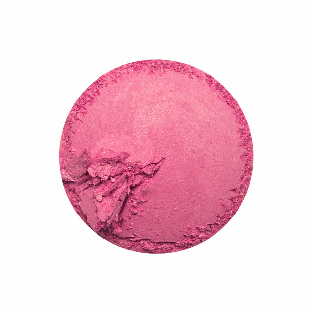 干粉碎性腮红，作为化妆品样品分离在白色图片下载