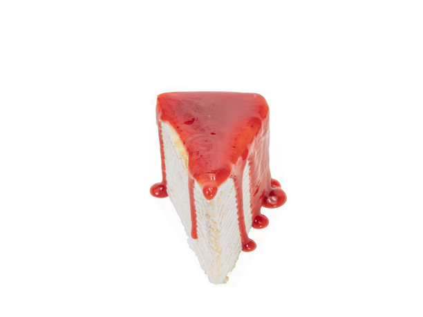 草莓可丽饼，自制的多层切片草莓果酱蛋糕图片下载