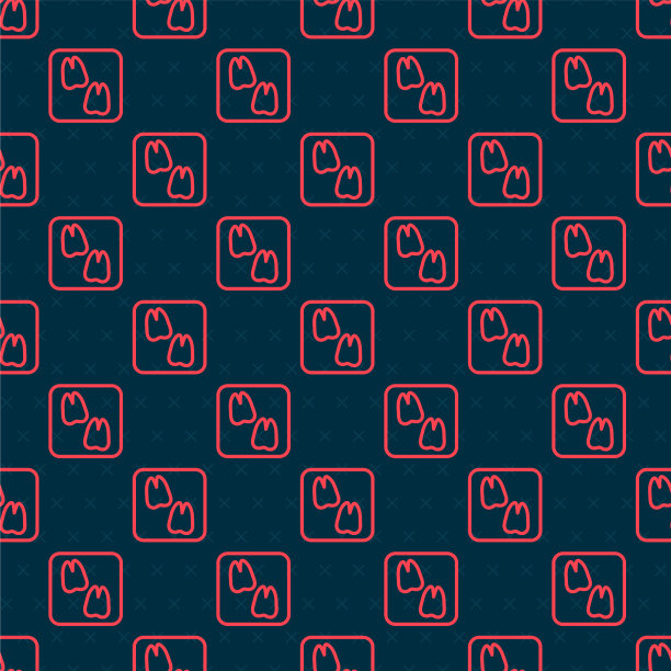 红色线骆驼爪脚印图标孤立图片下载