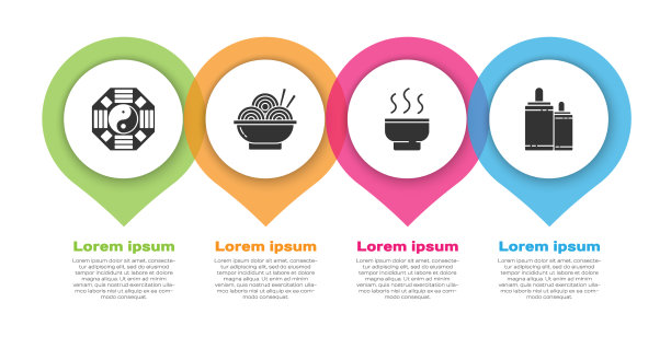 将阴阳亚洲面条置于碗中图片下载