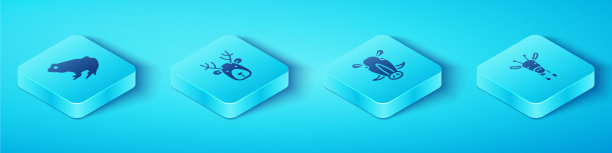 设置等距的青蛙鹿头与鹿角图片下载