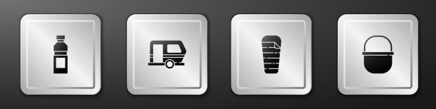 设置瓶装水房车露营拖车睡觉图片下载