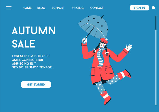 秋季登陆页面销售概念图片下载