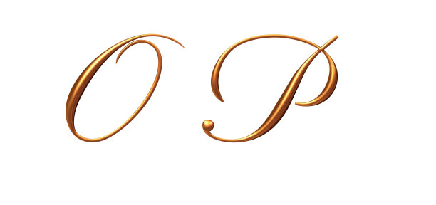 3d字母表，黄金大写字母O P, 3d渲染图片下载