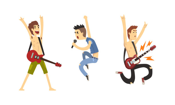 摇滚音乐家的角色设置摇滚歌手和图片下载