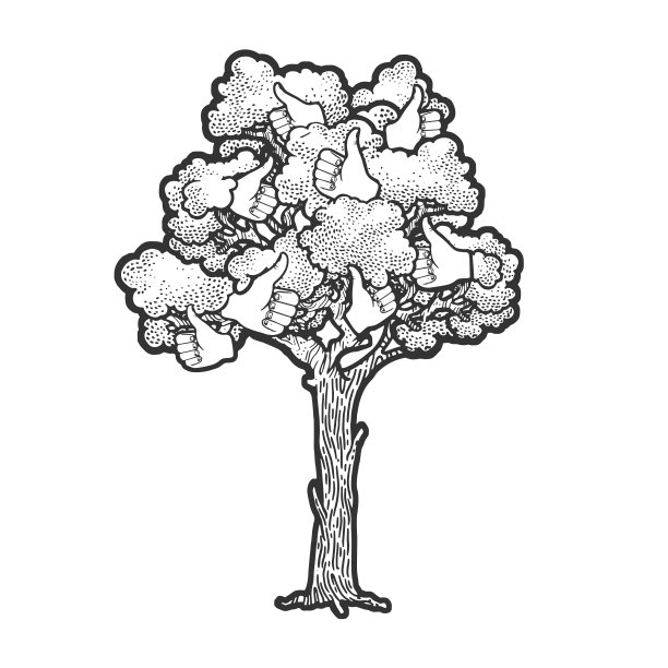 树与喜欢果实素描图片下载