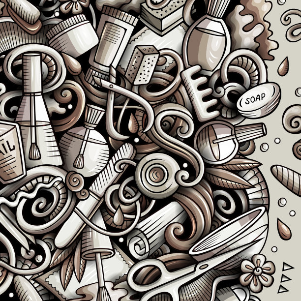 美甲沙龙手绘涂鸦图片下载