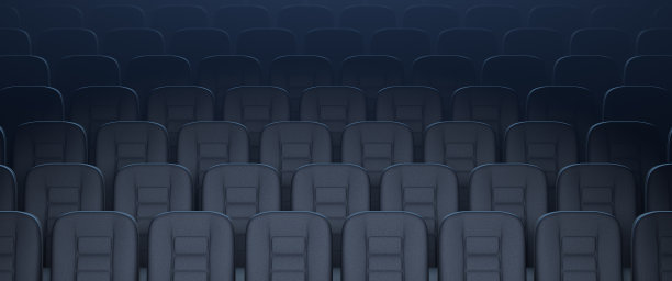 空礼堂里一排排的扶手椅。图片下载