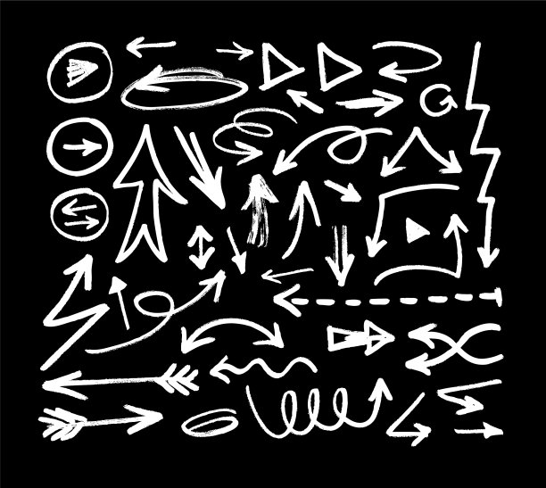 艺术垃圾箭头设置手绘绘画对象图片下载