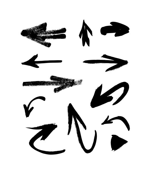 艺术垃圾箭头设置手绘绘画对象图片下载