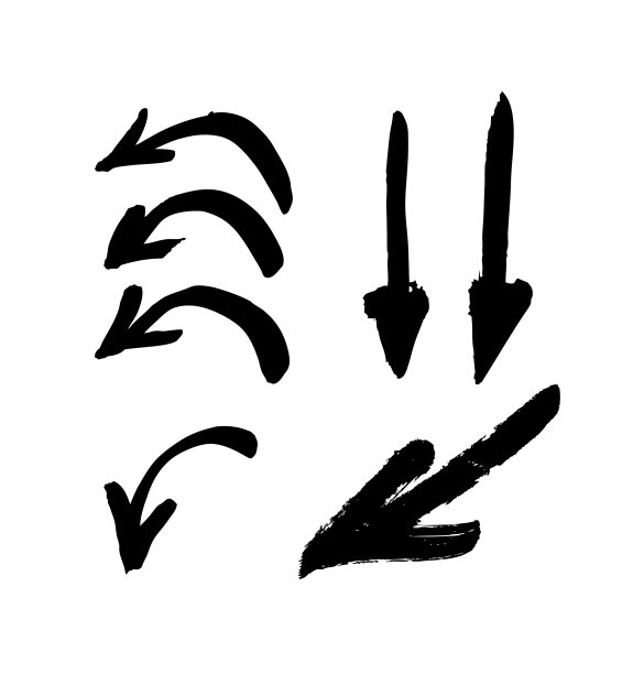 艺术垃圾箭头设置手绘绘画对象图片下载