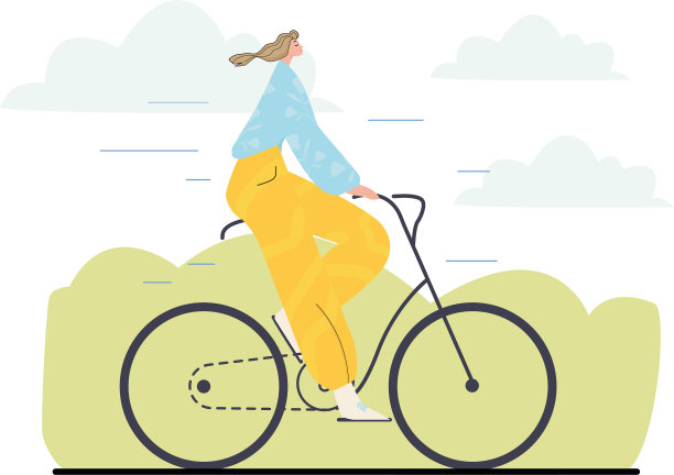 一个身材匀称的女孩骑自行车图片下载