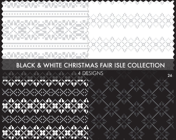 黑色和白色圣诞集市岛无缝图片下载