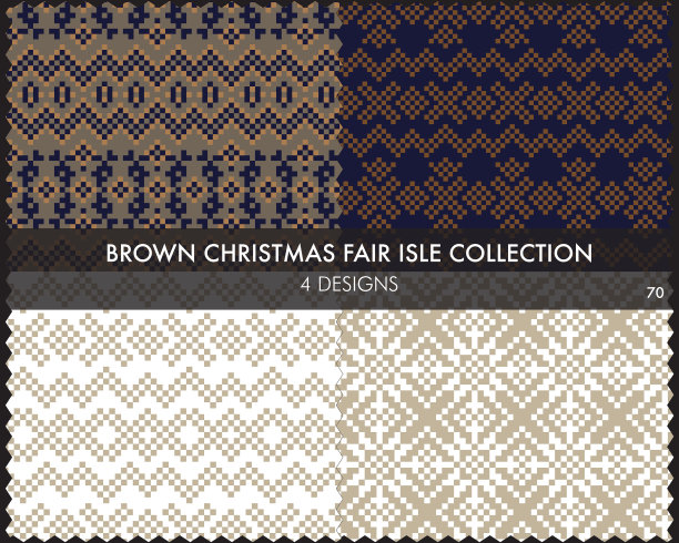 棕色圣诞集市岛无缝图案图片下载