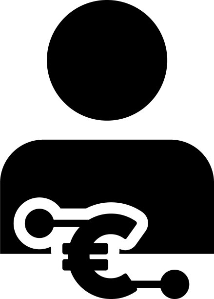 支付图标数字欧元货币与男性用户图片下载