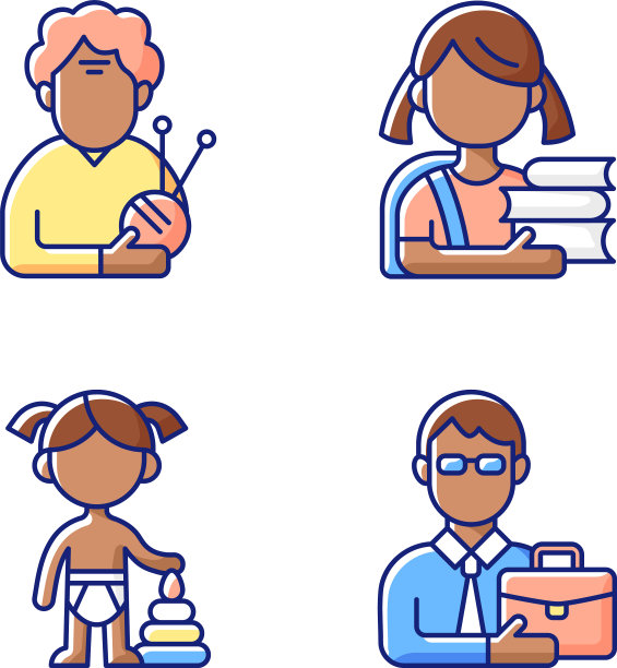 老化过程RGB颜色图标设置图片下载