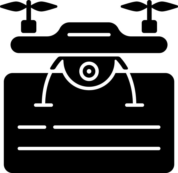 无人机执照黑色象形文字图标图片下载