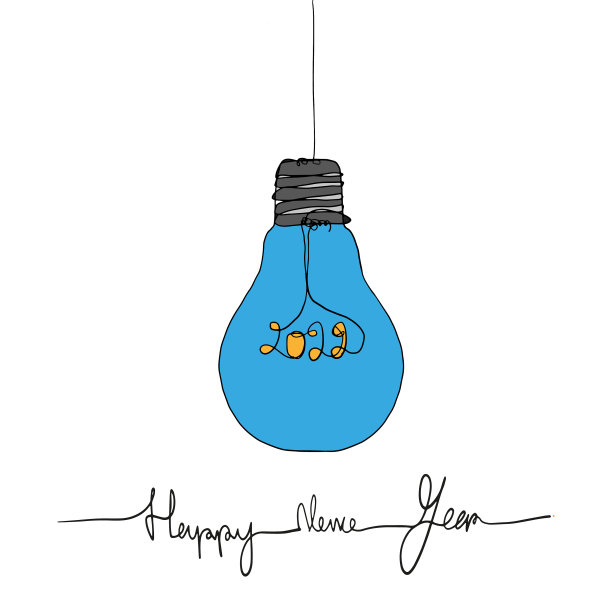 创意灯泡线艺术排版文本2022图片下载