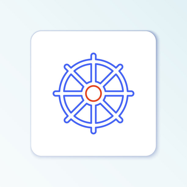 线达摩轮图标孤立在白色图片下载