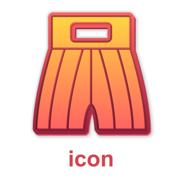 金色拳击短图标孤立在白色图片下载