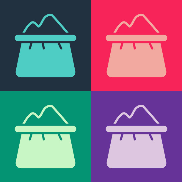 波普艺术袋面粉图标孤立的颜色图片下载