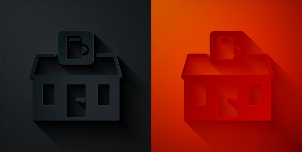 剪纸店建筑啤酒店图标图片下载