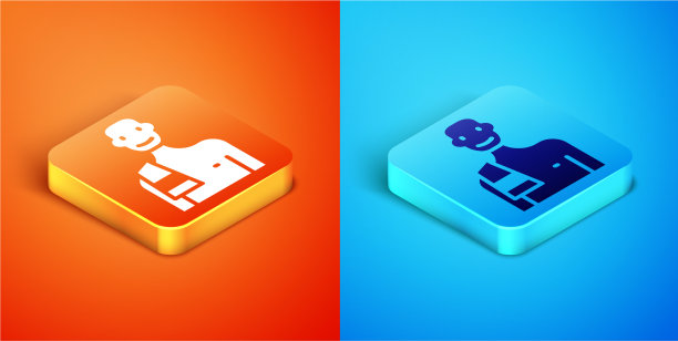 等距男人在桑拿图标孤立在橙色图片下载