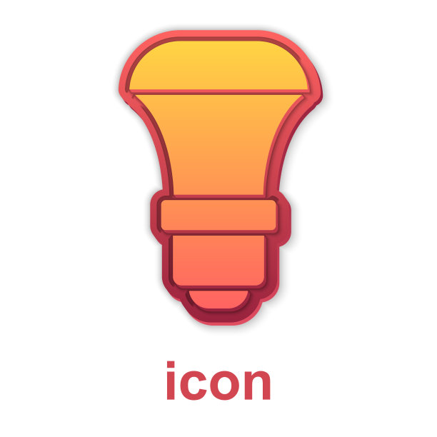 金色led灯泡图标隔离在白色图片下载