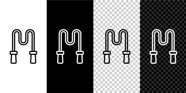 设线跳绳图标隔离上黑色和图片下载