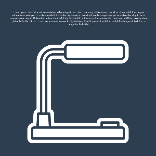 蓝线台灯图标隔离在蓝色图片下载
