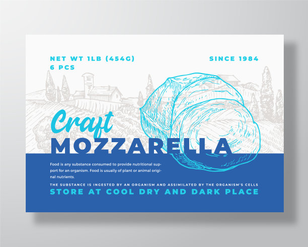 乳品食品标签模板摘要图片下载